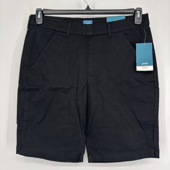 Jag Women's Maddie 10" Inseam Mid Rise Pull-On Bermuda Short Black Size 16 NWT - Picture 2 of 6